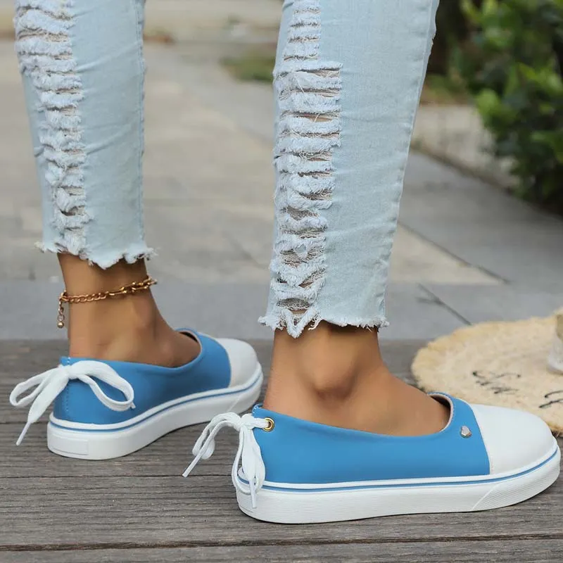 GS Slide Step | Leuke lage instap sneakers met veter hak voor dames