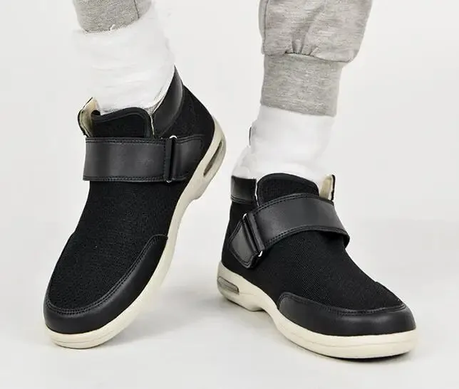 GS Wide Feet | Comfortabele brede schoen voor gezwollen voeten met klittenband sluiting voor heren
