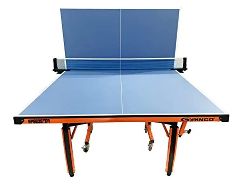 GYMNCO Speedster Table Tennis Table Top Thickness 19 mm Laminated with 75 mm Wheel and Levellers (TT Table Cover, 2 Tt Racket   Balls)