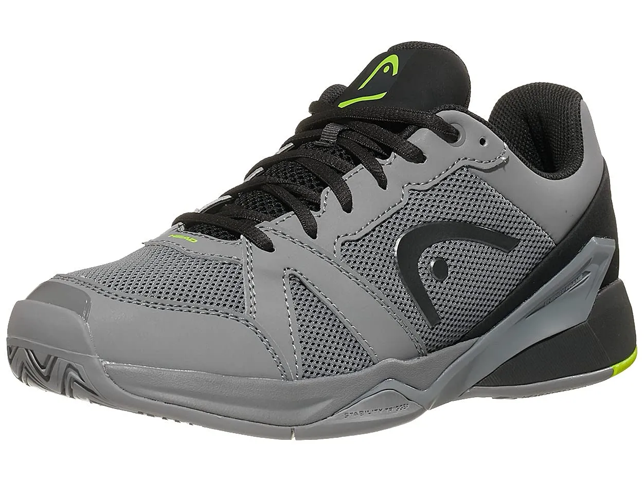 HEAD Revolt EVO Tennis Court Shoes for Men-Gray/Black, 8.5
