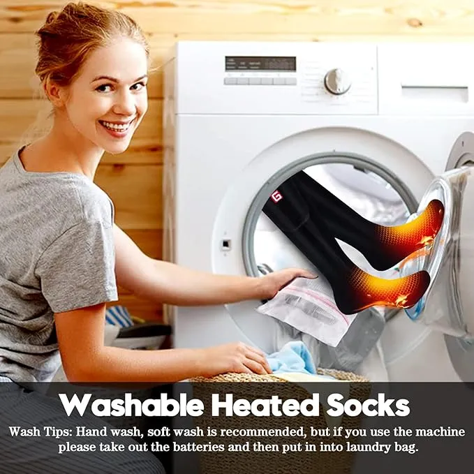 Heated Socks Women Electric Battery Socks Thermal Insulated Socks for Arthritis, Winter Thick Warm Cotton Sox Heating Foot Warmer, Unisex & USA 6-13 Size