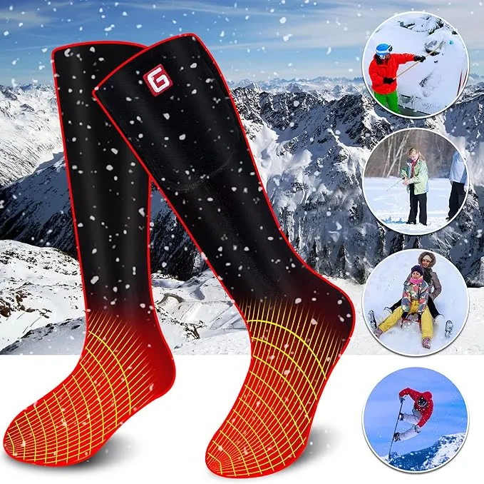 Heated Socks Women Electric Battery Socks Thermal Insulated Socks for Arthritis, Winter Thick Warm Cotton Sox Heating Foot Warmer, Unisex & USA 6-13 Size