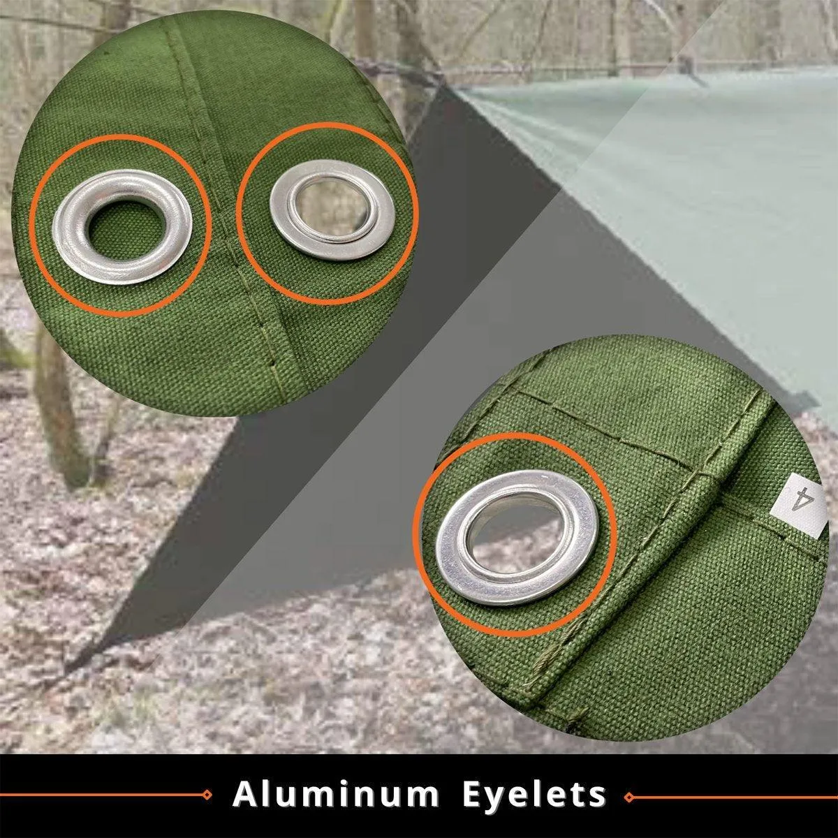 Heavy Duty Waterproof Canvas Tarp 200x400cm Army Green Sun Block Dustproof Cover