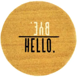 Hello Bye Coir Outdoor Doormat Round