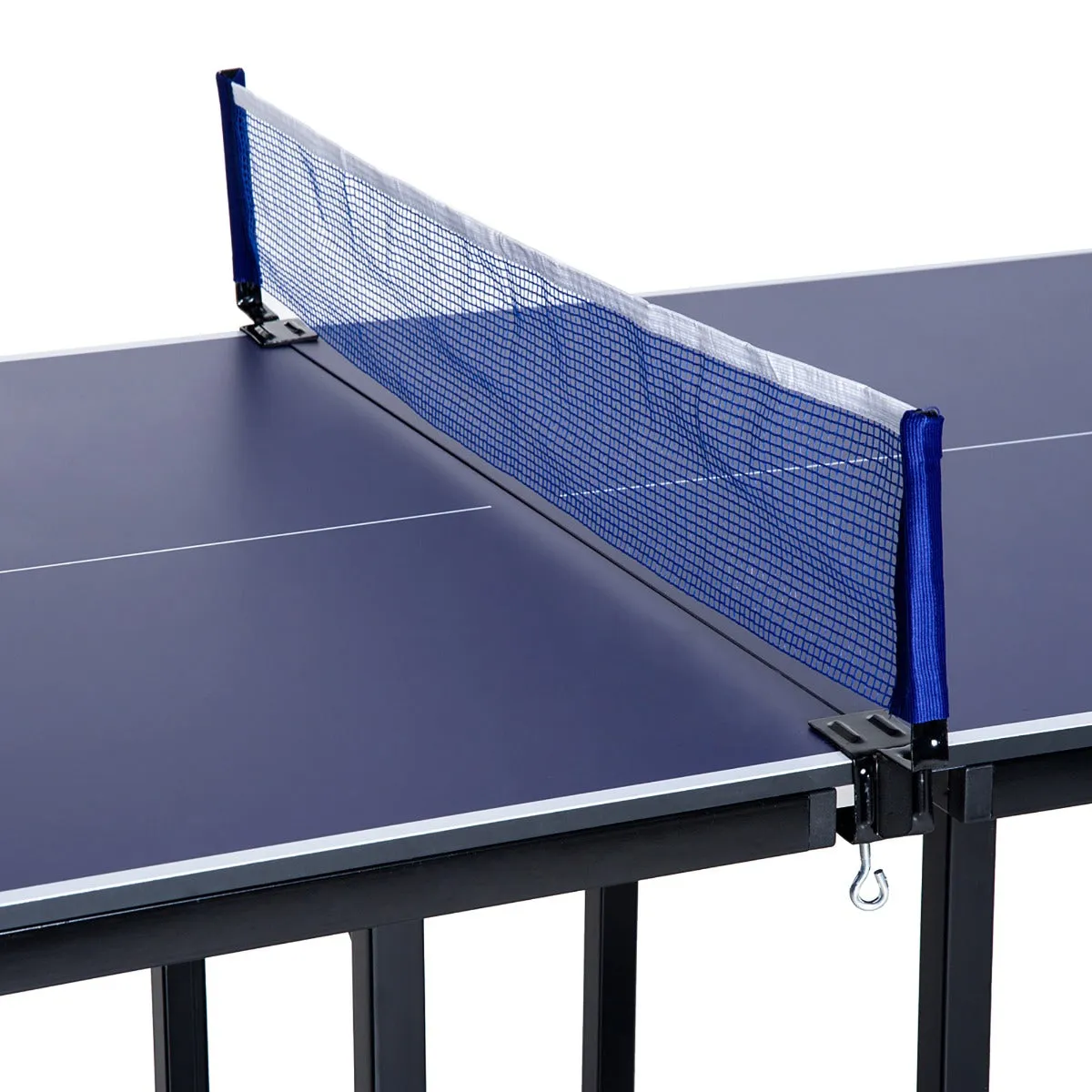 Homcom 6ft 182cm Mini Table Tennis Table Folding Ping Pong Table with Net Multi-Use Table for Indoor Outdoor Game