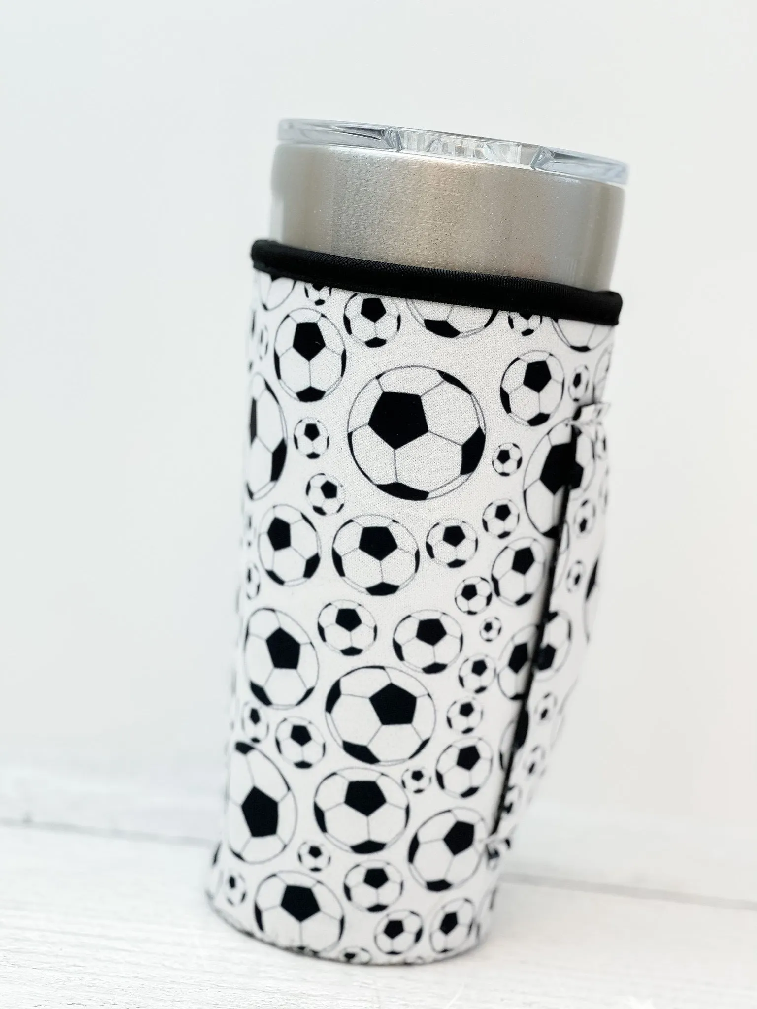 Insulated Cold Cup Sleeve with Handle - Soccer