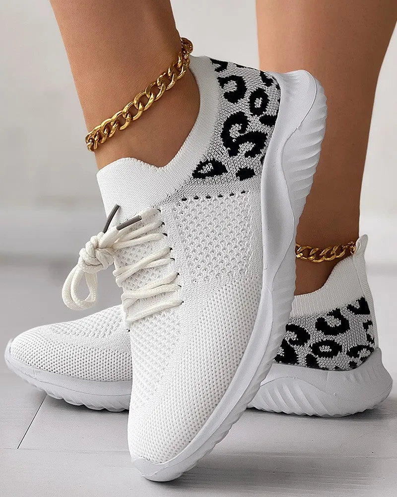 Irene | Leopard Lace-Up Shoes Breathable Casual Footwear.Irene | Leopard Lace-Up Shoes Breathable Casual Footwear.