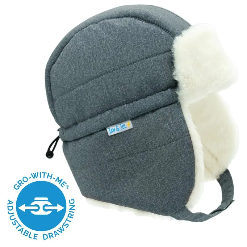 Jan&Jul Toasty-Dry Trapper Hat - Heather Grey