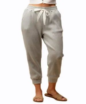 Just Vibing Waffle Lounge Jogger- Gray