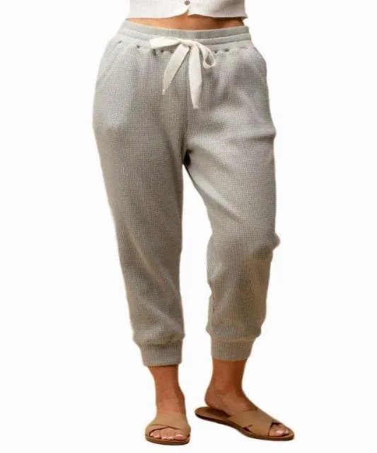 Just Vibing Waffle Lounge Jogger- Gray