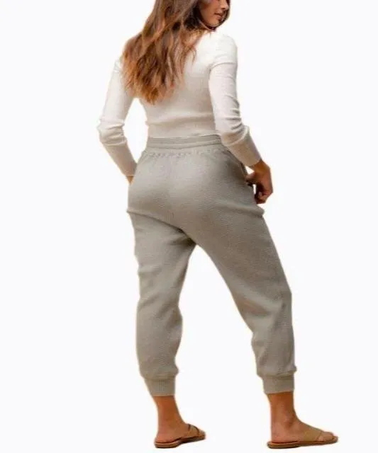 Just Vibing Waffle Lounge Jogger- Gray