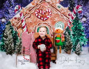 Kate Christmas Backdrop Winter Gingerbread House Designed by GQ