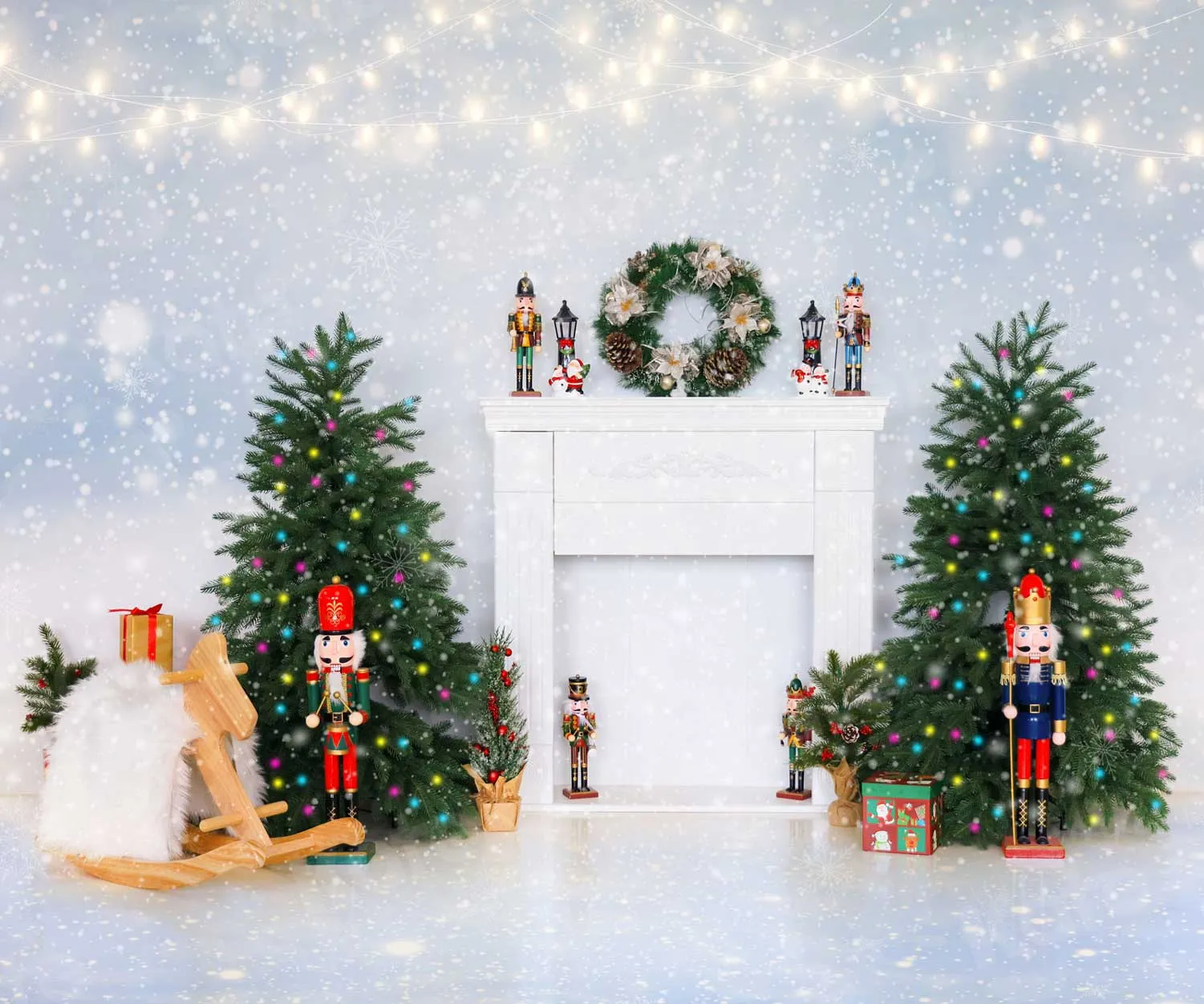 Kate Christmas Nutcracker Toys Shiny Backdrop for Photography