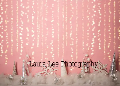 Kate Girly Winter Wonderland Pink Backdrop Designed by Laura Lee Photography