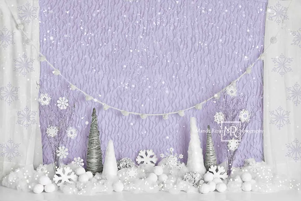 Kate Purple Winter Wonderland Backdrop Designed by Mandy Ringe Photography