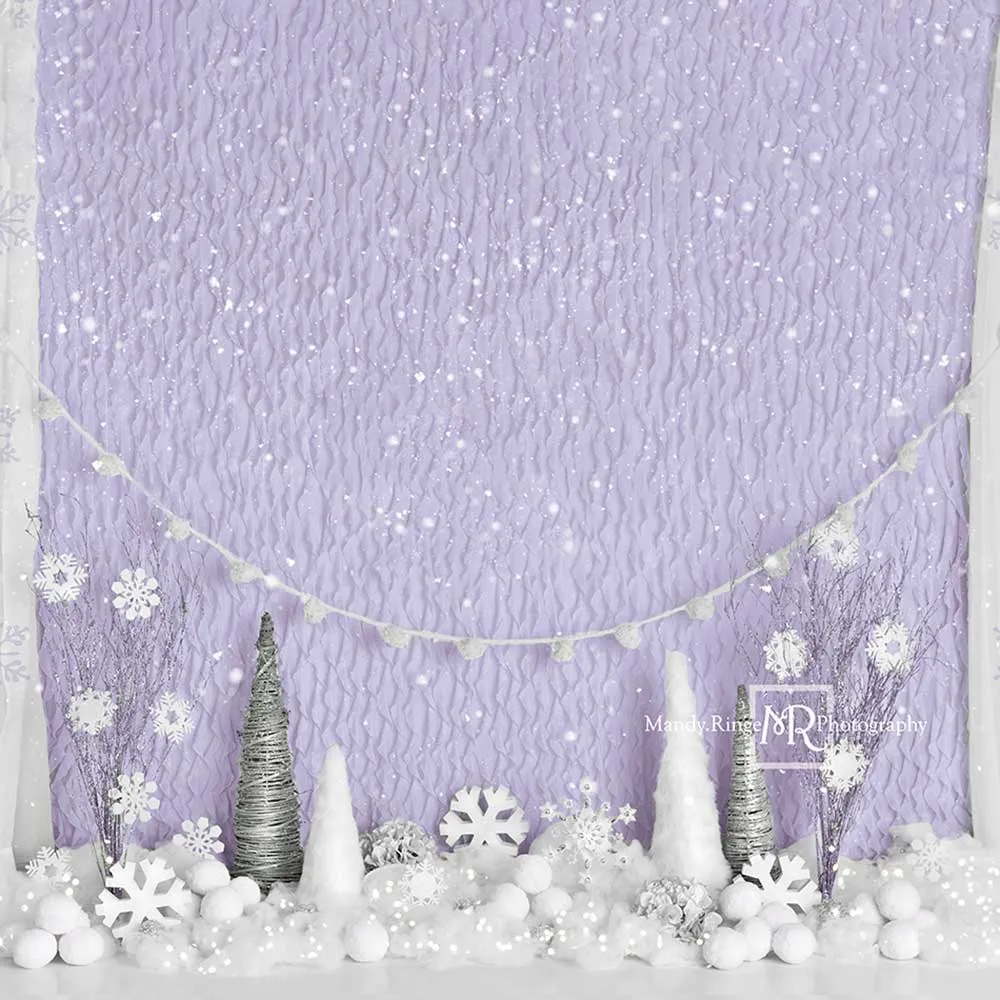 Kate Purple Winter Wonderland Backdrop Designed by Mandy Ringe Photography