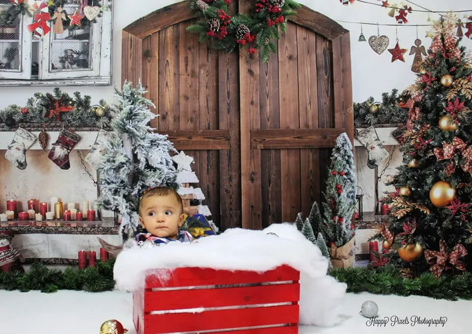 Kate Retro Christmas Room Backdrop for Photography