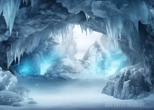 Kate Winter Frozen Ice Cave Backdrop Designed by Angela Marie Photography