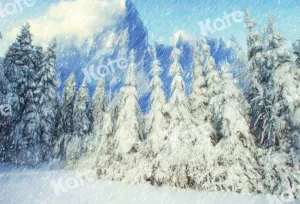 Kate Winter Snow Scene Forest Backdrop Designed by GQ