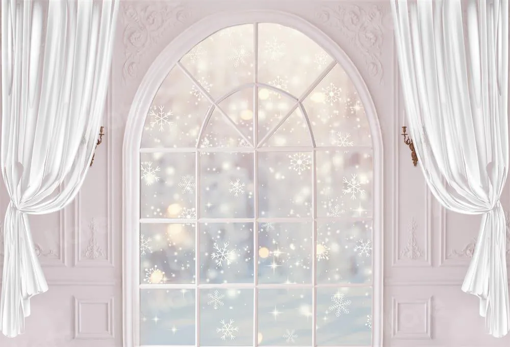 Kate Winter Window Pink Wall Backdrop for Photography