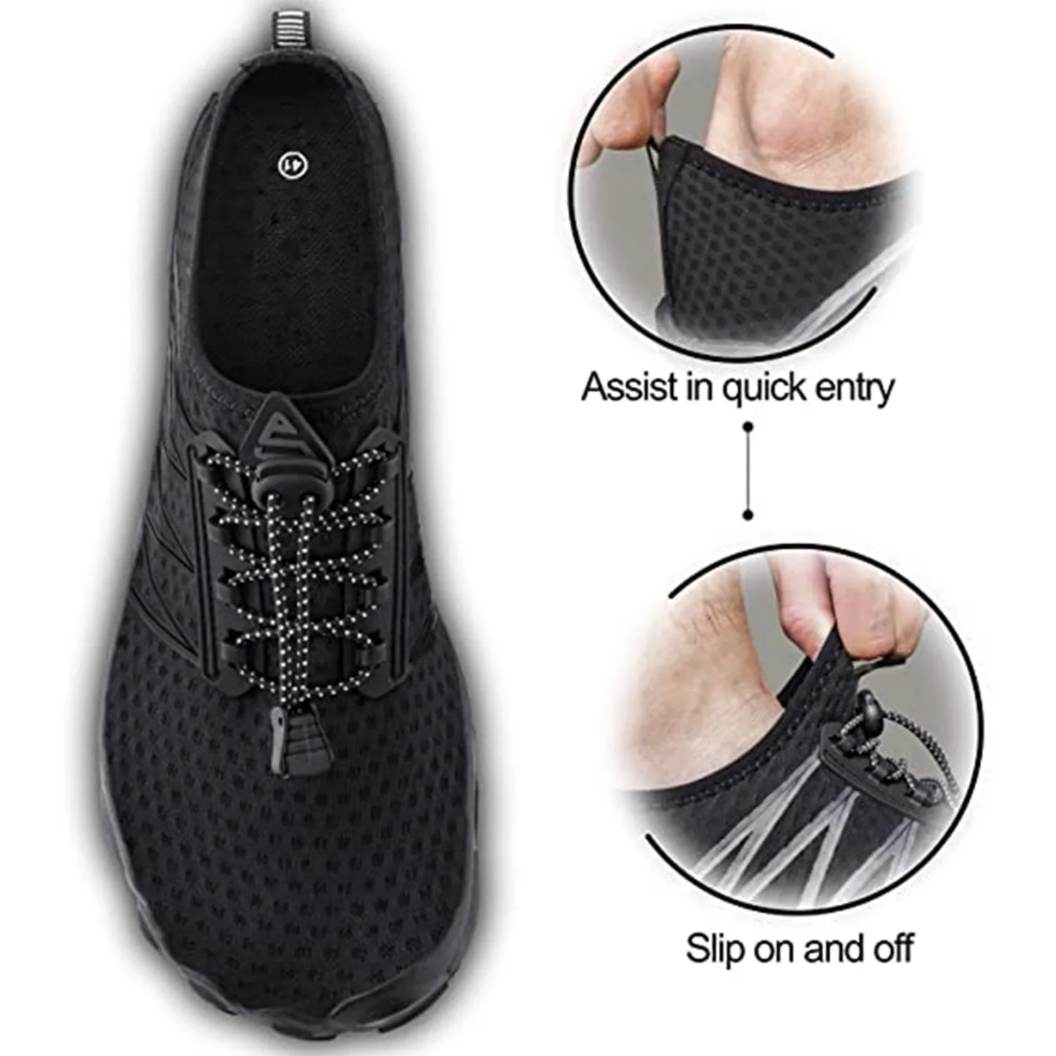 KAUACH Men Women Adult Quick-Dry Aqua Sock Water Shoes