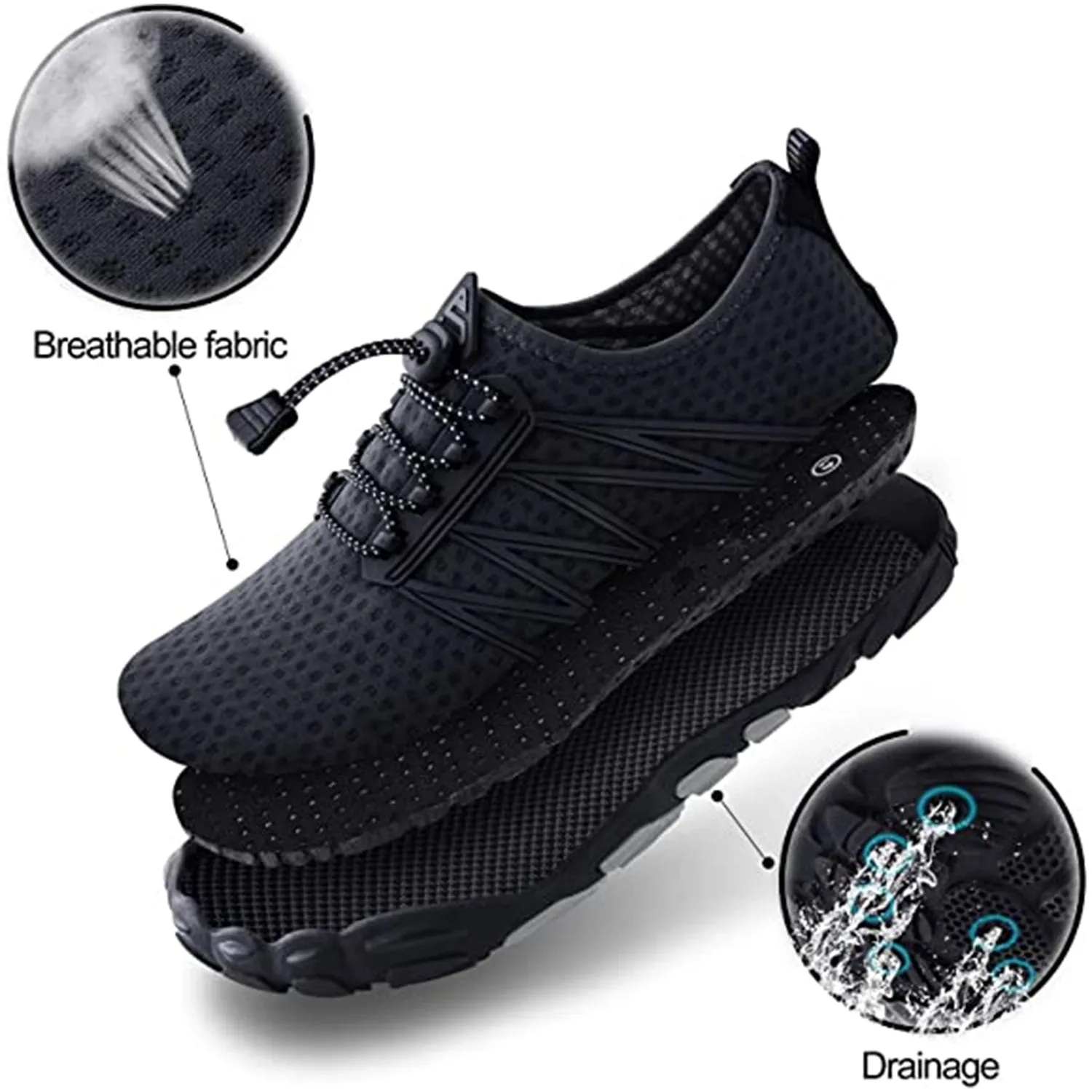 KAUACH Men Women Adult Quick-Dry Aqua Sock Water Shoes