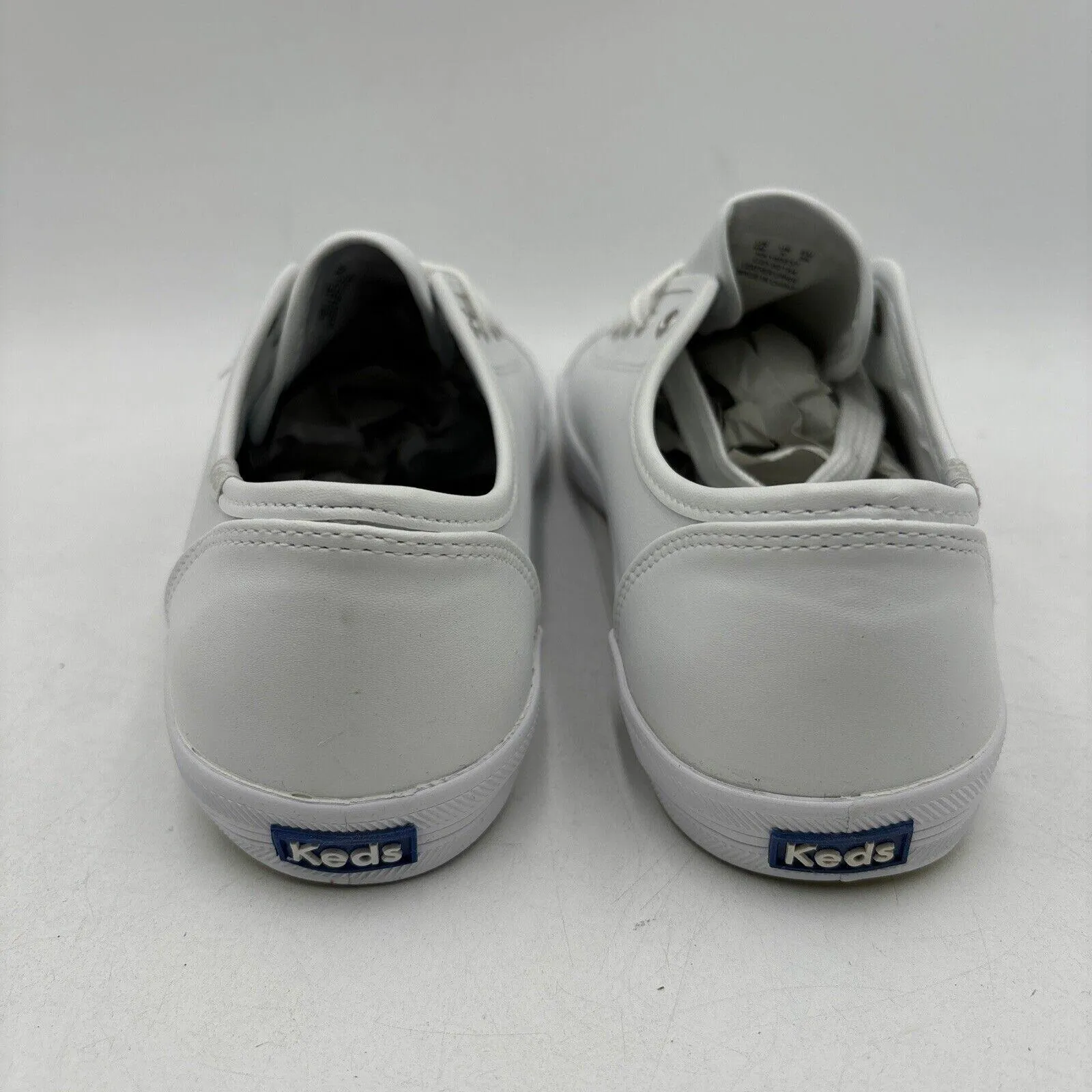 Keds KICKSTART White Leather Round Toe Low Top Lace Up Sneakers, Size 6M - Very Good