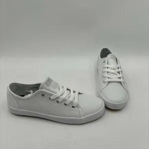 Keds KICKSTART White Leather Round Toe Low Top Lace Up Sneakers, Size 6M - Very Good