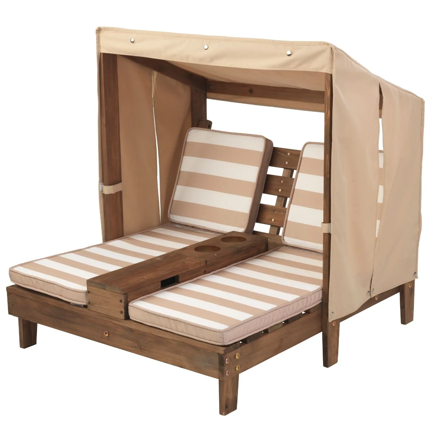KidKraft Double Outdoor Chaise Lounge - Espresso