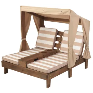 KidKraft Double Outdoor Chaise Lounge - Espresso