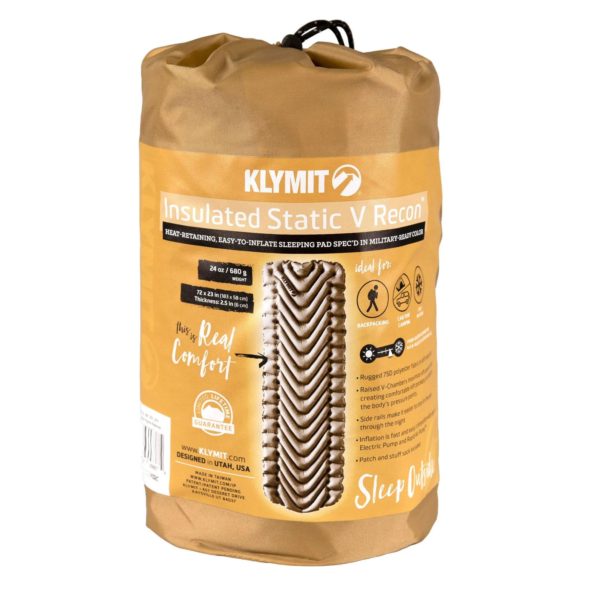 Klymit Insulated Static V Sleeping Pad - Recon