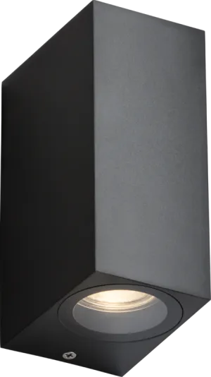Knightsbridge ALS2BK ALANA 230V IP65 GU10 Polycarbonate Up/Down Wall Light - Black