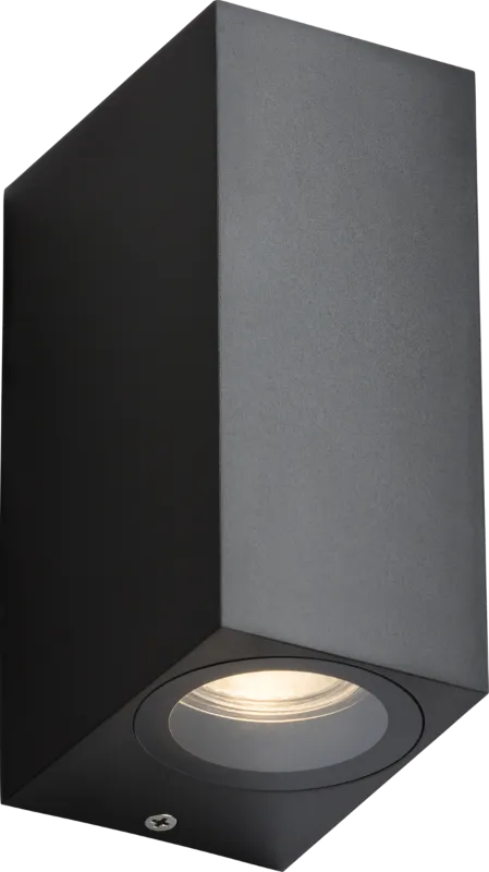 Knightsbridge ALS2BK ALANA 230V IP65 GU10 Polycarbonate Up/Down Wall Light - Black