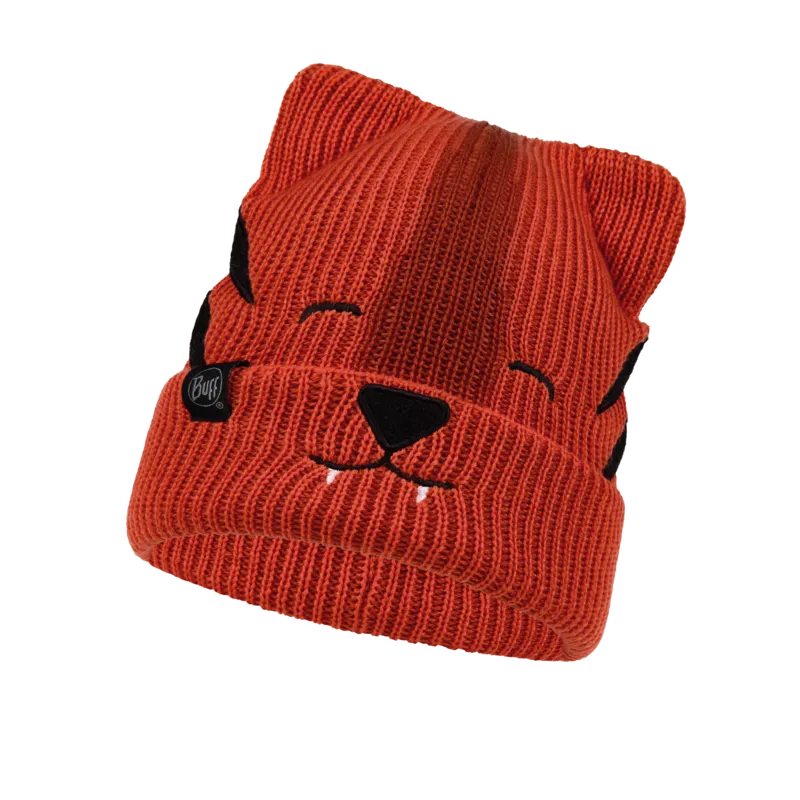 Knitted Beanie (Junior) - Funn Tiger Tangerine