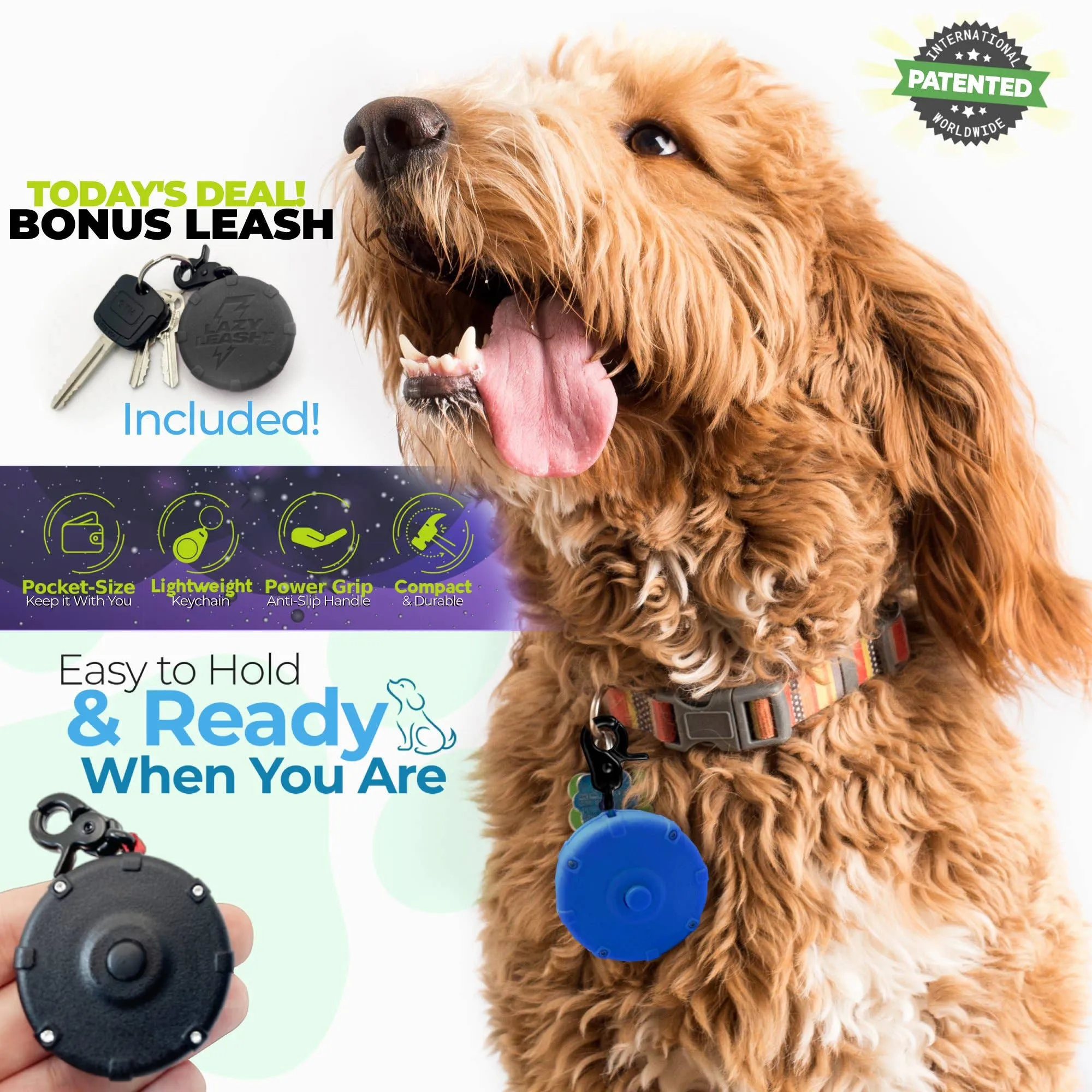 Lazy Leash! - NEW! Lazy Leash! (2pc) Hangers - Pink, Aqua, Gray   Black