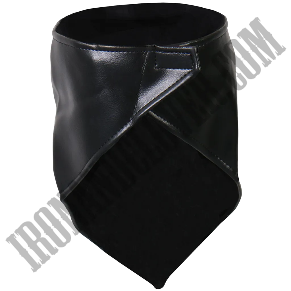 Leather Neck Warmer Skull Face with Fleece Lining