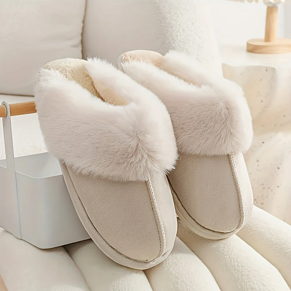 Leena | Warm Slip-On Slippers - Soft Sole, Non-Slip, Plush Lined for Indoor & Outdoor Comfort
