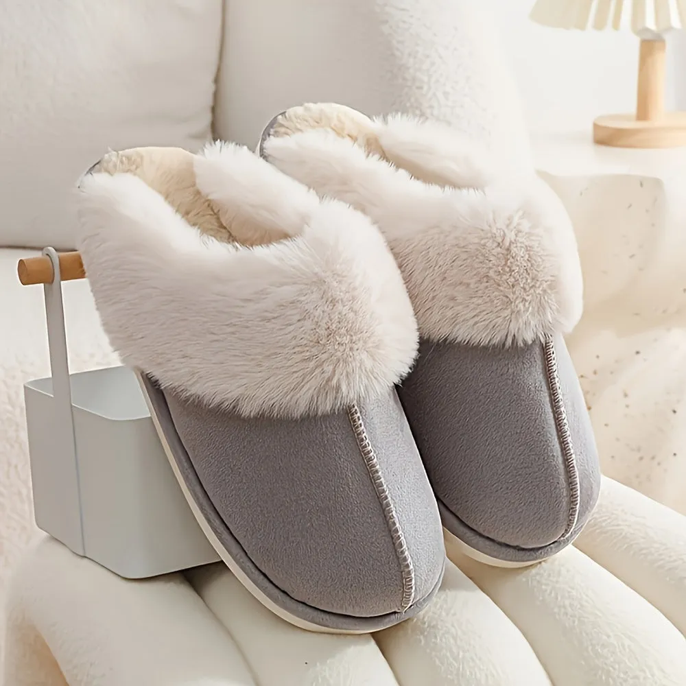 Leena | Warm Slip-On Slippers - Soft Sole, Non-Slip, Plush Lined for Indoor & Outdoor Comfort