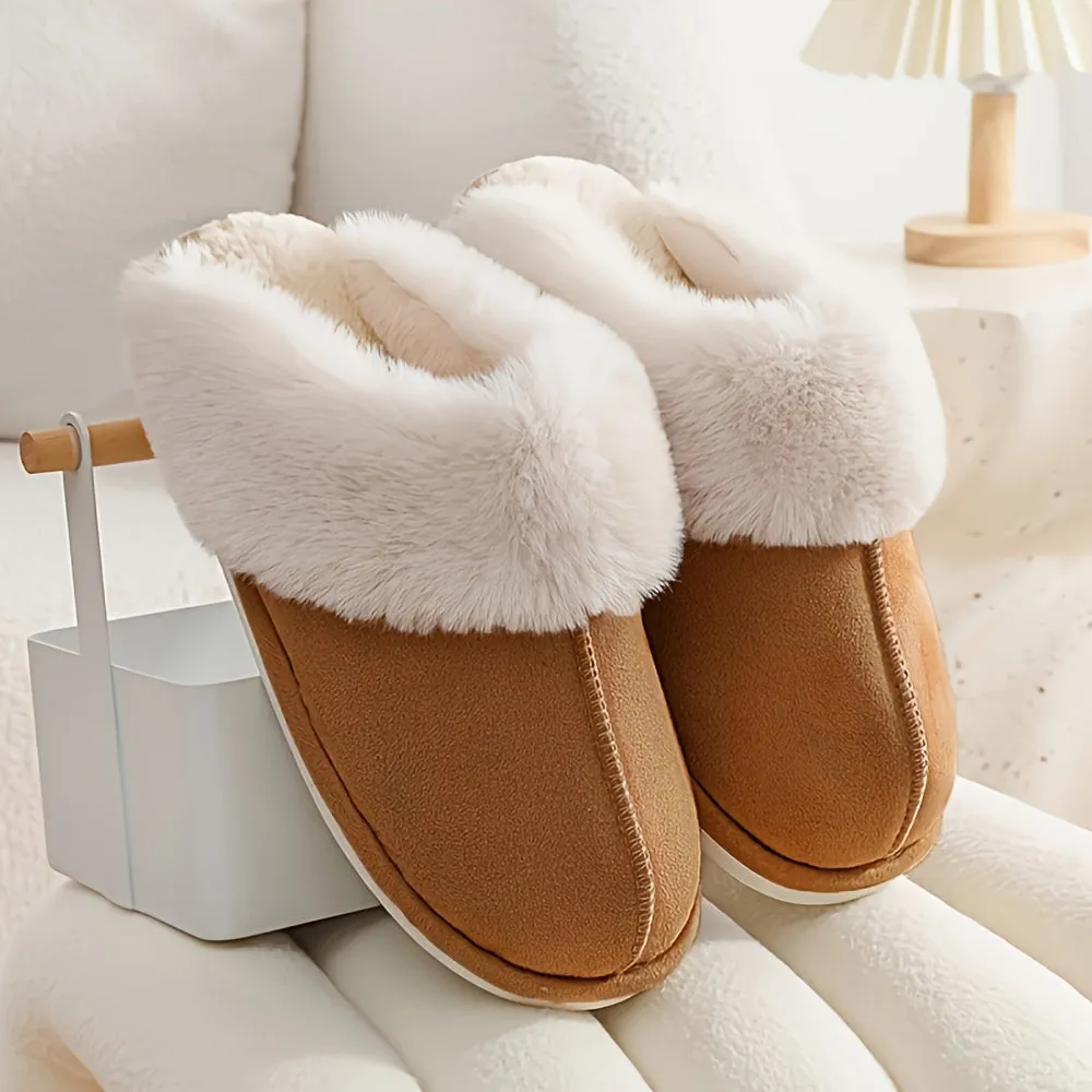 Leena | Warm Slip-On Slippers - Soft Sole, Non-Slip, Plush Lined for Indoor & Outdoor Comfort
