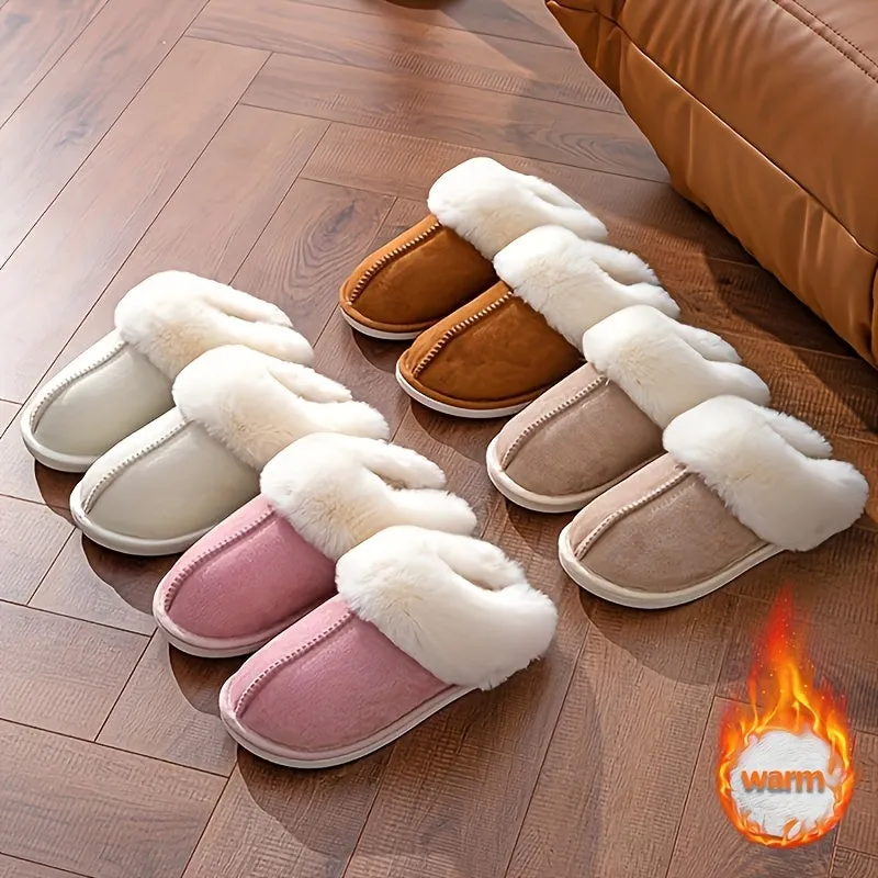 Leena | Warm Slip-On Slippers - Soft Sole, Non-Slip, Plush Lined for Indoor & Outdoor Comfort