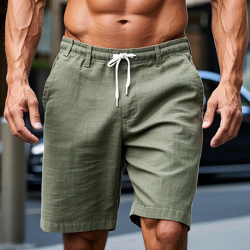 Light Army Green Breathable Casual Shorts