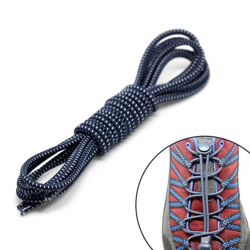 Lock Laces No Tie Elastic Shoelaces for Kids & Adults - Stretch Shoe Laces for Sneakers  Black_100cm