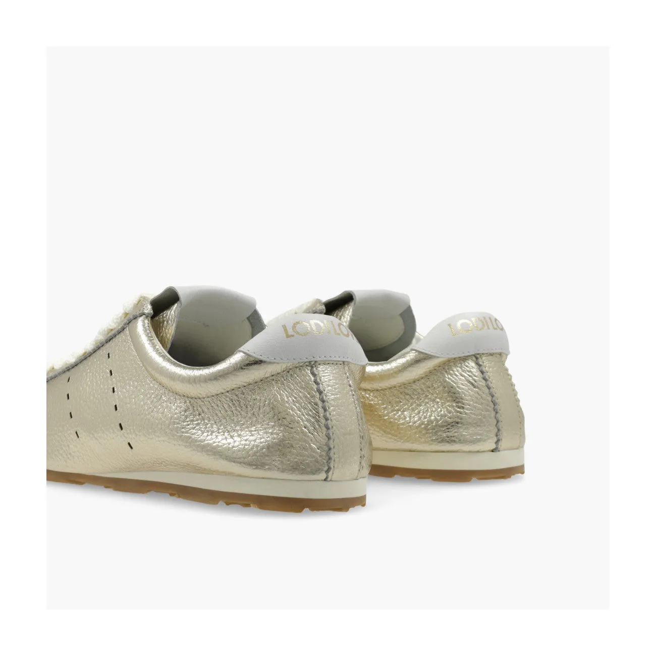LODI Metallic Gold Leather Trainers