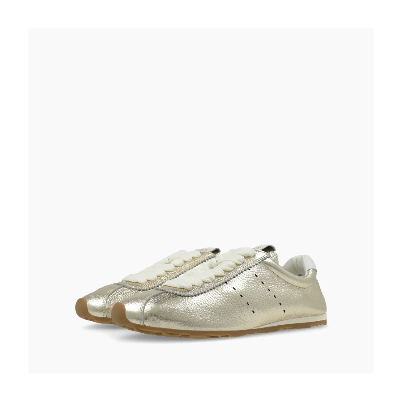 LODI Metallic Gold Leather Trainers