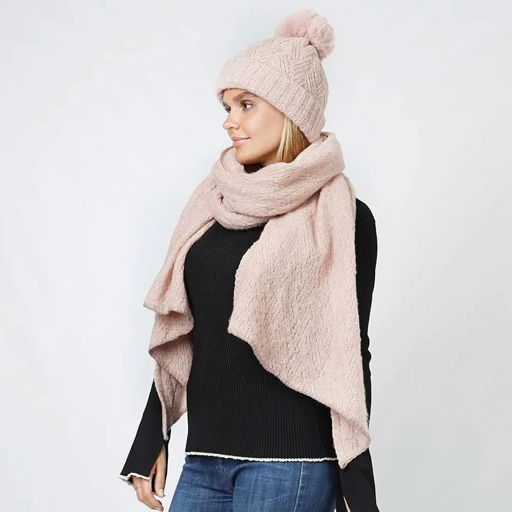 Lurex Knit Hat Scarf Set