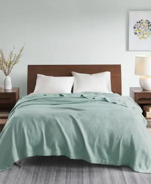 Madison Park Egyptian Cotton Breathable Weave Blanket Seafoam Green King