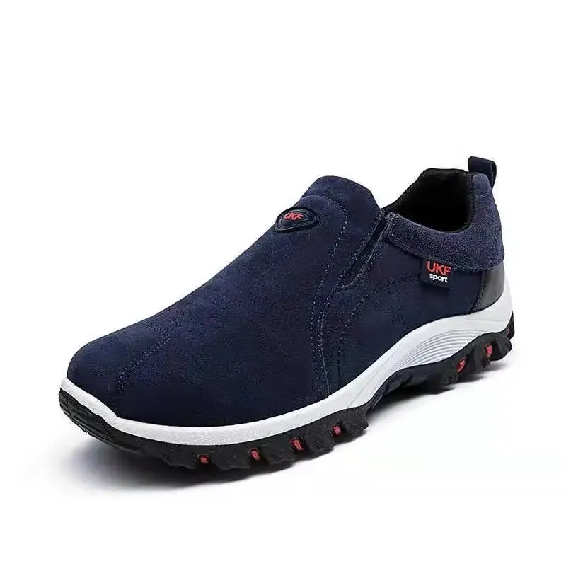 Manila | Men's Lightweight Slip-On Hiking Shoes - PU Leather Climbing Footwear with Soft Rubber Sole for Outdoor Jogging and Trekking