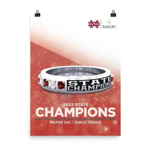 Mater Dei Girls Tennis 2022 Championship Poster (Design 2.2)