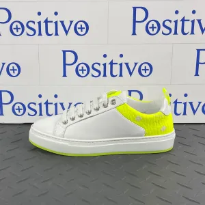 MCM Womens Flo Lime/White Leather Sneakers