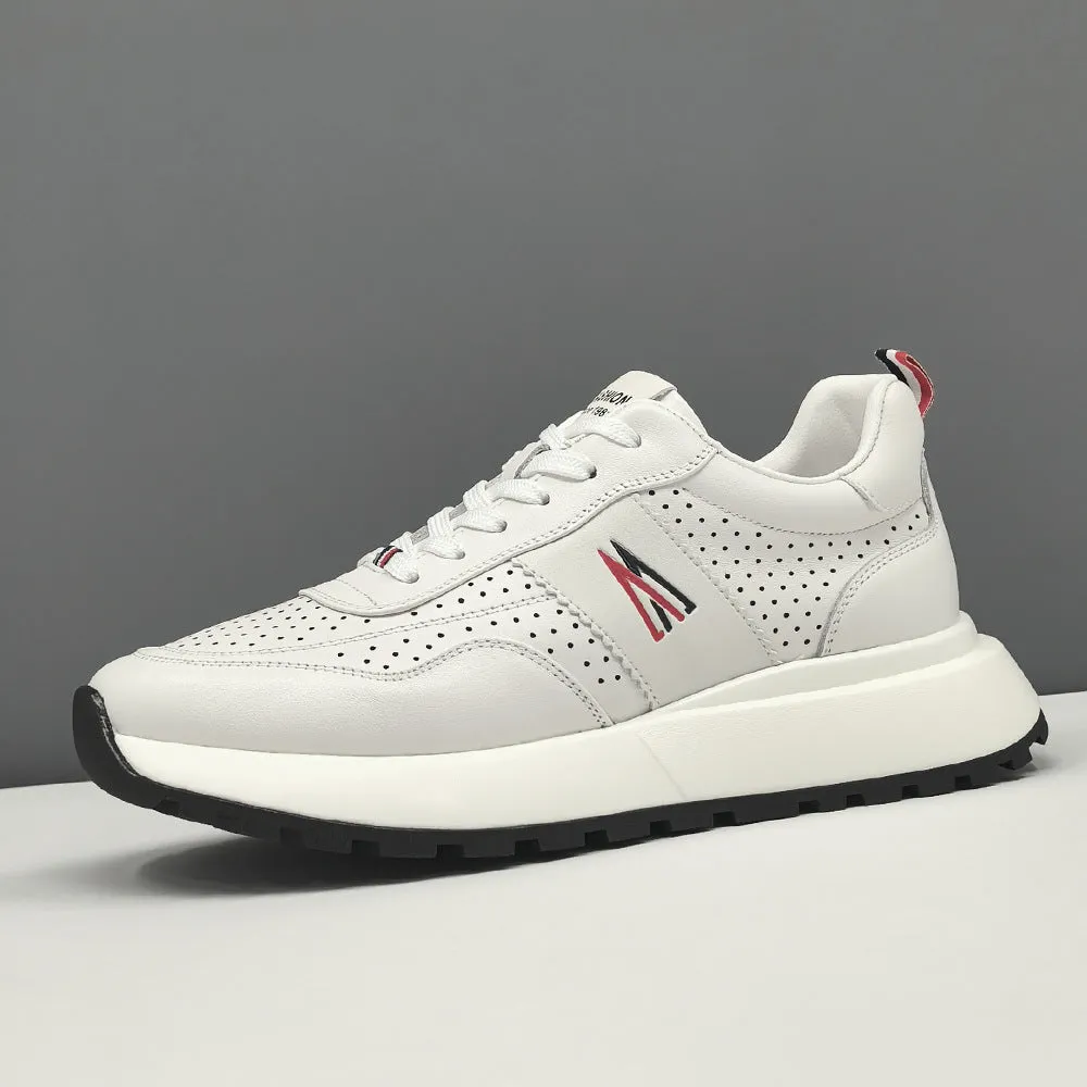 Men Fashion Breathable Leather Casual Sneakers